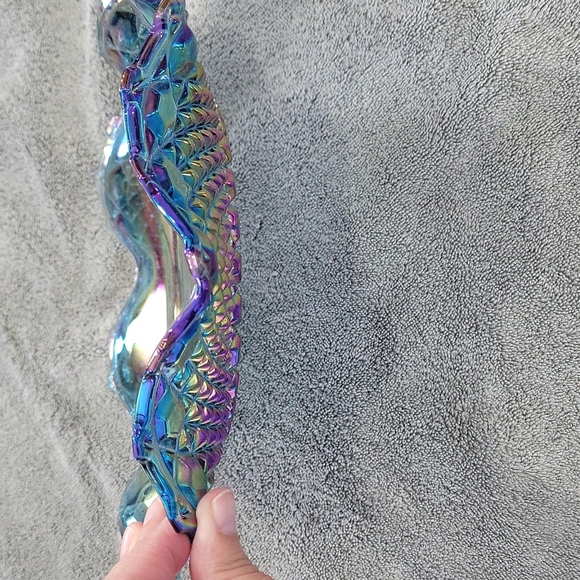 Vintage Blue Carnival Glass Hostess Plate!! - Picture 5 of 11